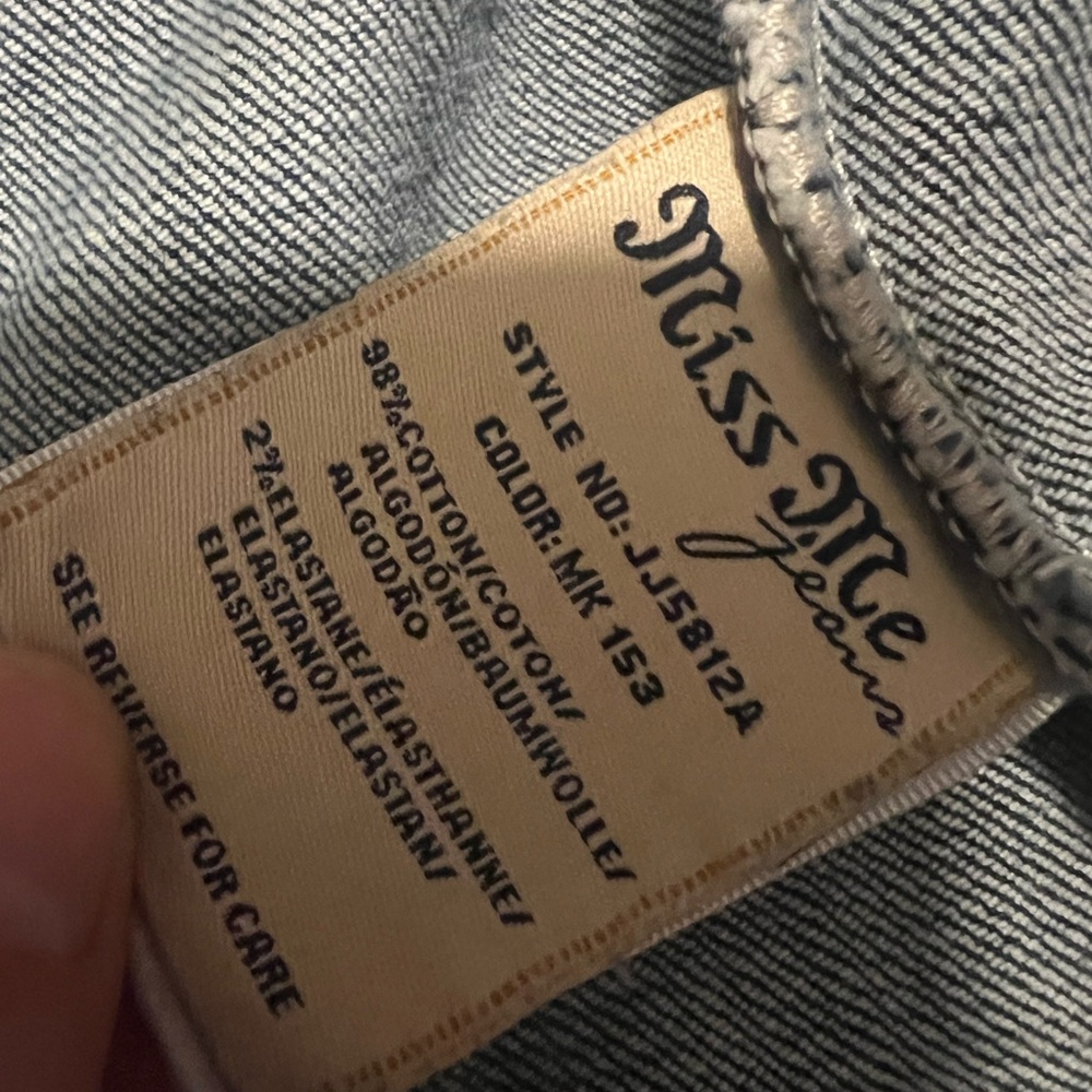 Miss Me Y2K Distressed Blue Denim Jacket Size S - Picture 3 of 5